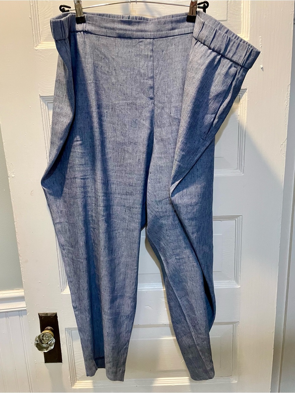 J Jill Light Blue Linen Pants, Cropped, Size 4X, Plus